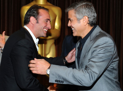 George Clooney, Jean Dujardin, Oscar Luncheon George Clooney, Jean Dujardin, Oscar Luncheon